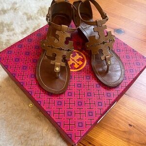 Tory Burch Brown Leather Sandals